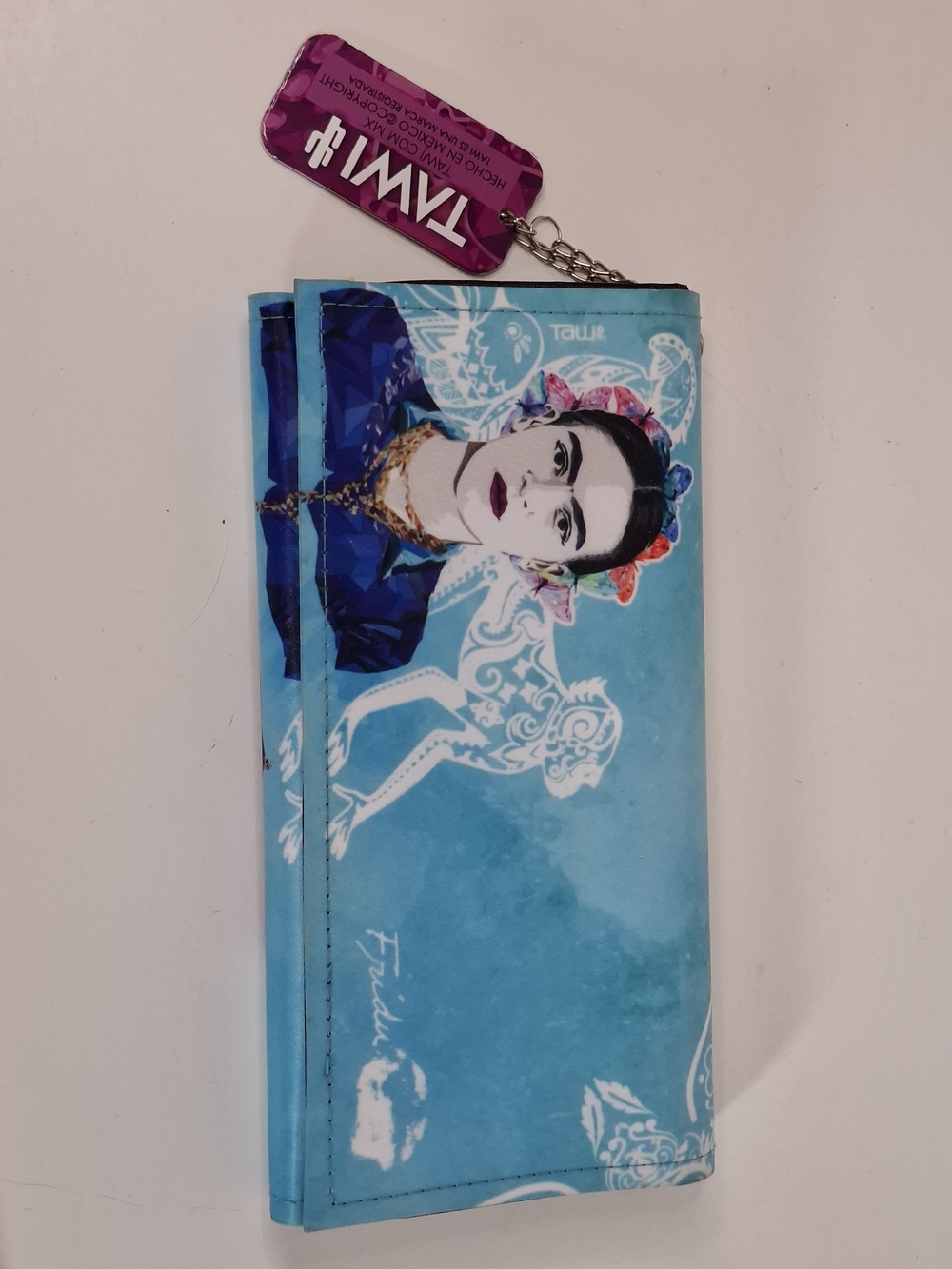 Blue Frida Kahlo-Print Women's Clutch Wallet - Picture 9 of 9